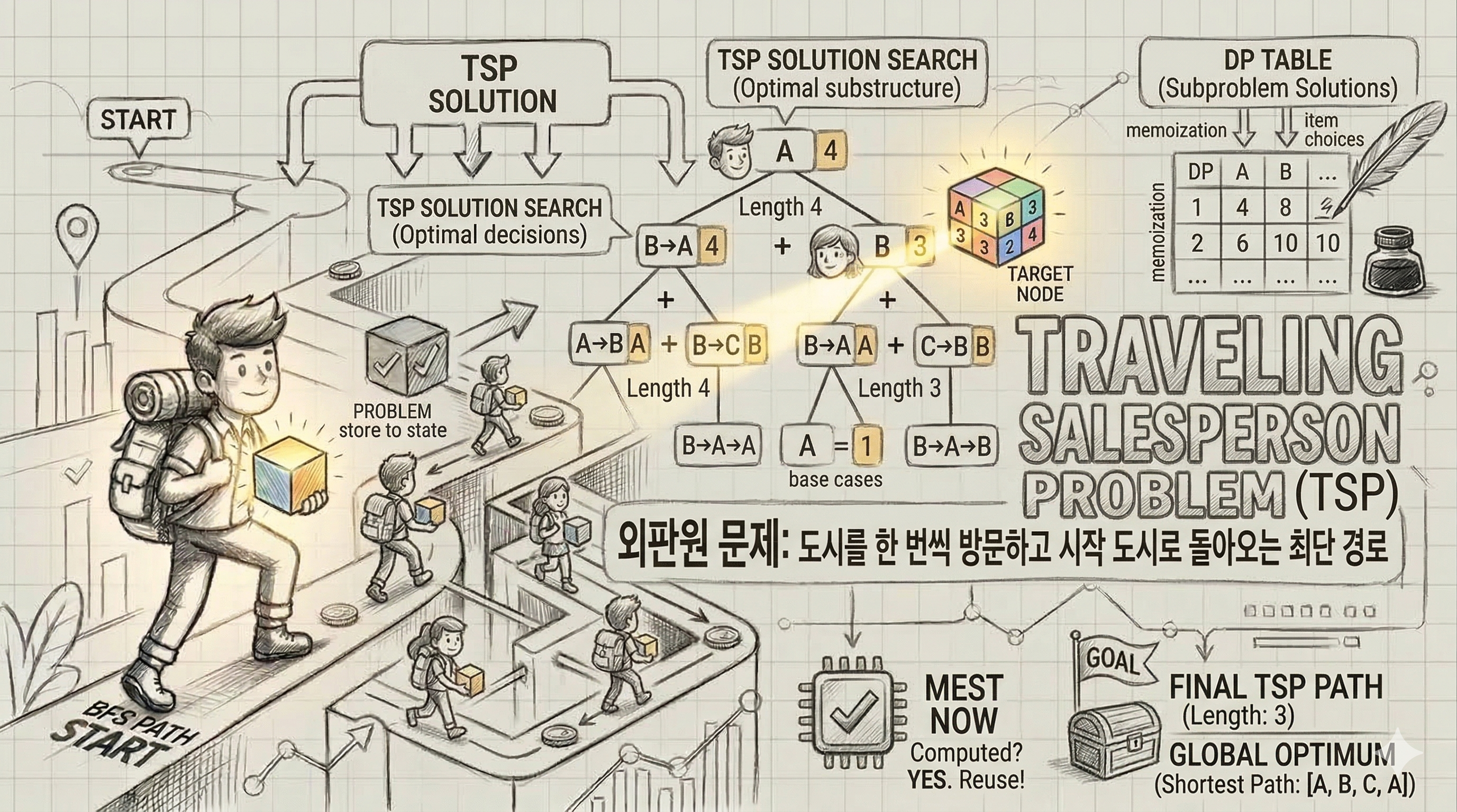 [알고리즘 Deep Dive #7] 외판원 순회 문제(TSP): 완전탐색에서 비트마스크 DP까지